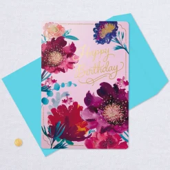 16" Purple Flowers Jumbo Birthday Card