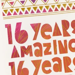 16 Years Amazing and Loved Birthday Card