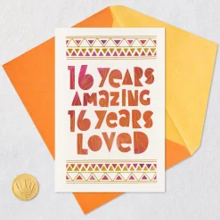 16 Years Amazing and Loved Birthday Card