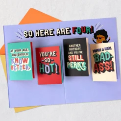 A Bad-Ass, Smart-Ass, Kick Ass Lady Birthday Card With Mini Cards for Her