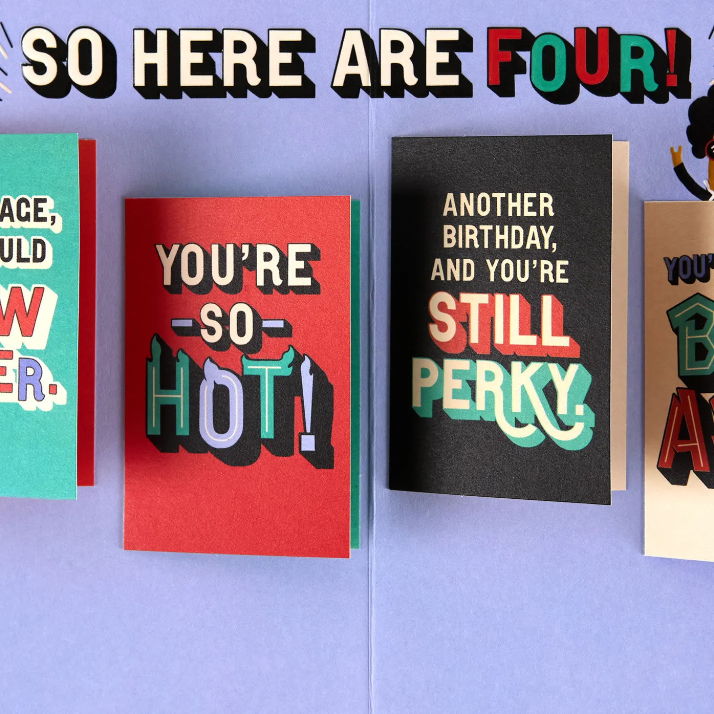 A Bad-Ass, Smart-Ass, Kick Ass Lady Birthday Card With Mini Cards for Her