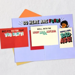 A Bad-Ass, Smart-Ass, Kick Ass Lady Birthday Card With Mini Cards for Her