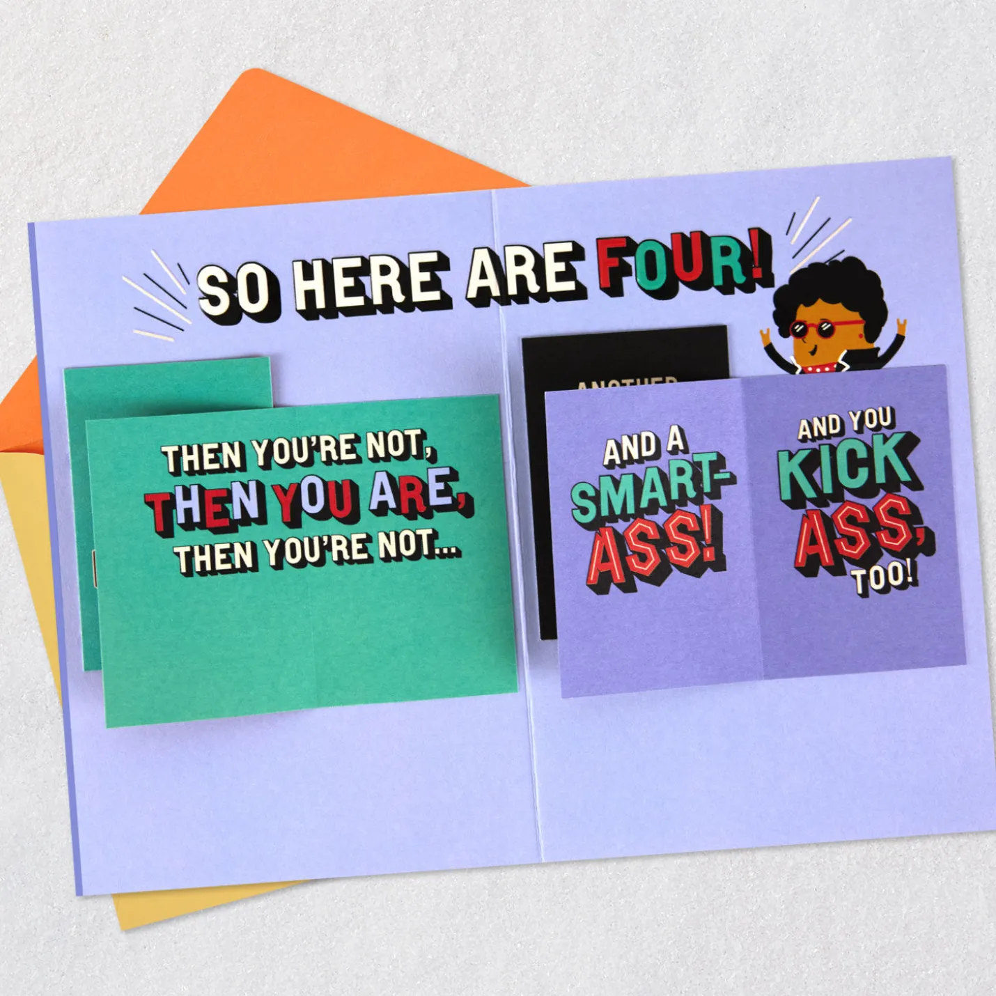 A Bad-Ass, Smart-Ass, Kick Ass Lady Birthday Card With Mini Cards for Her