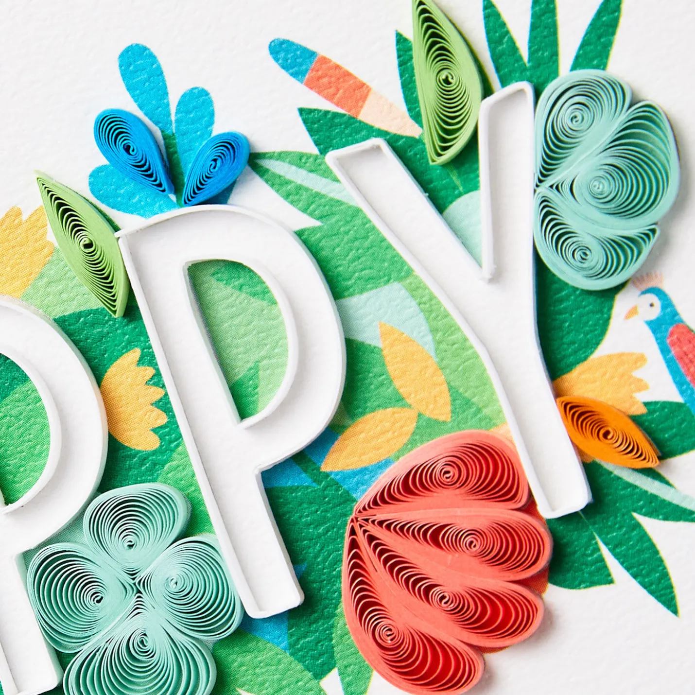 A Day Filled With Happy Quilled Paper Handmade Birthday Card