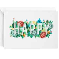 A Day Filled With Happy Quilled Paper Handmade Birthday Card