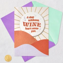 A Day Without Wine Funny Birthday Card With Coaster