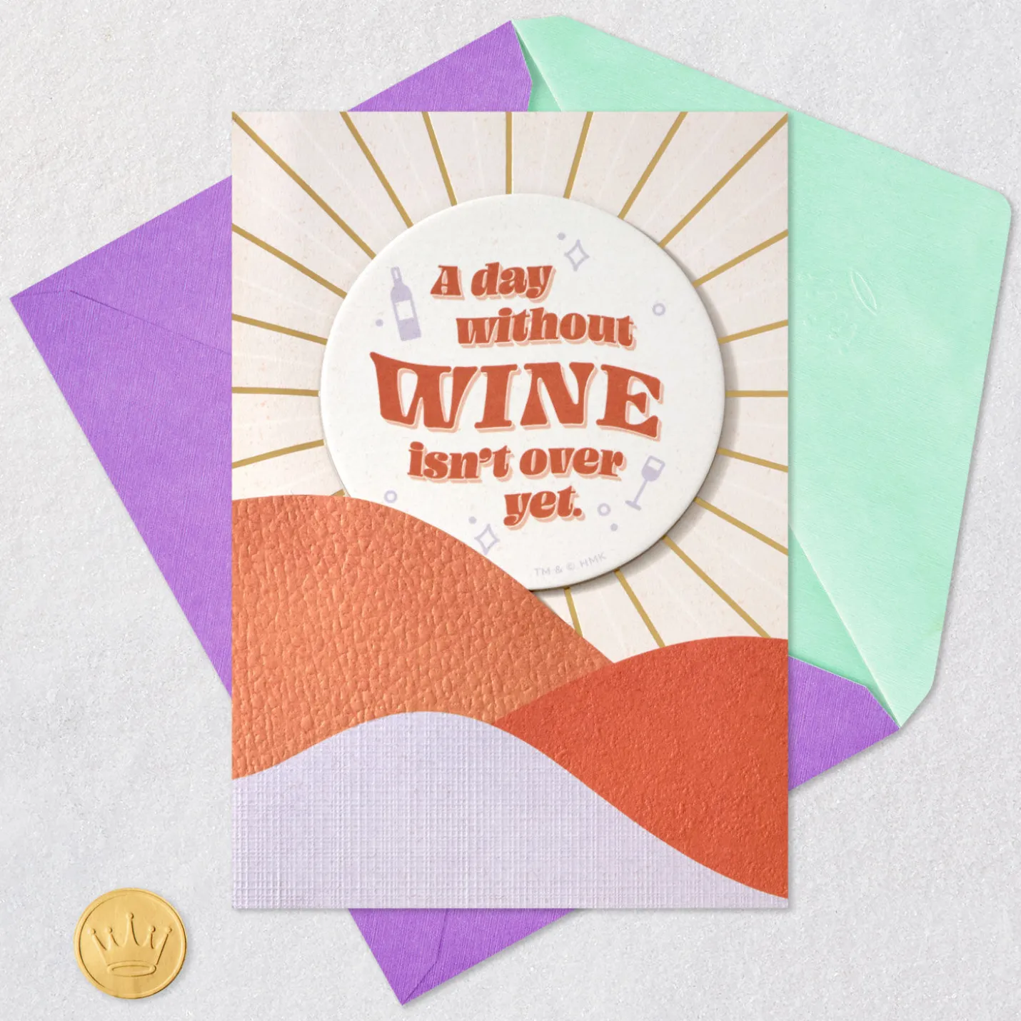 A Day Without Wine Funny Birthday Card With Coaster