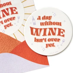 A Day Without Wine Funny Birthday Card With Coaster