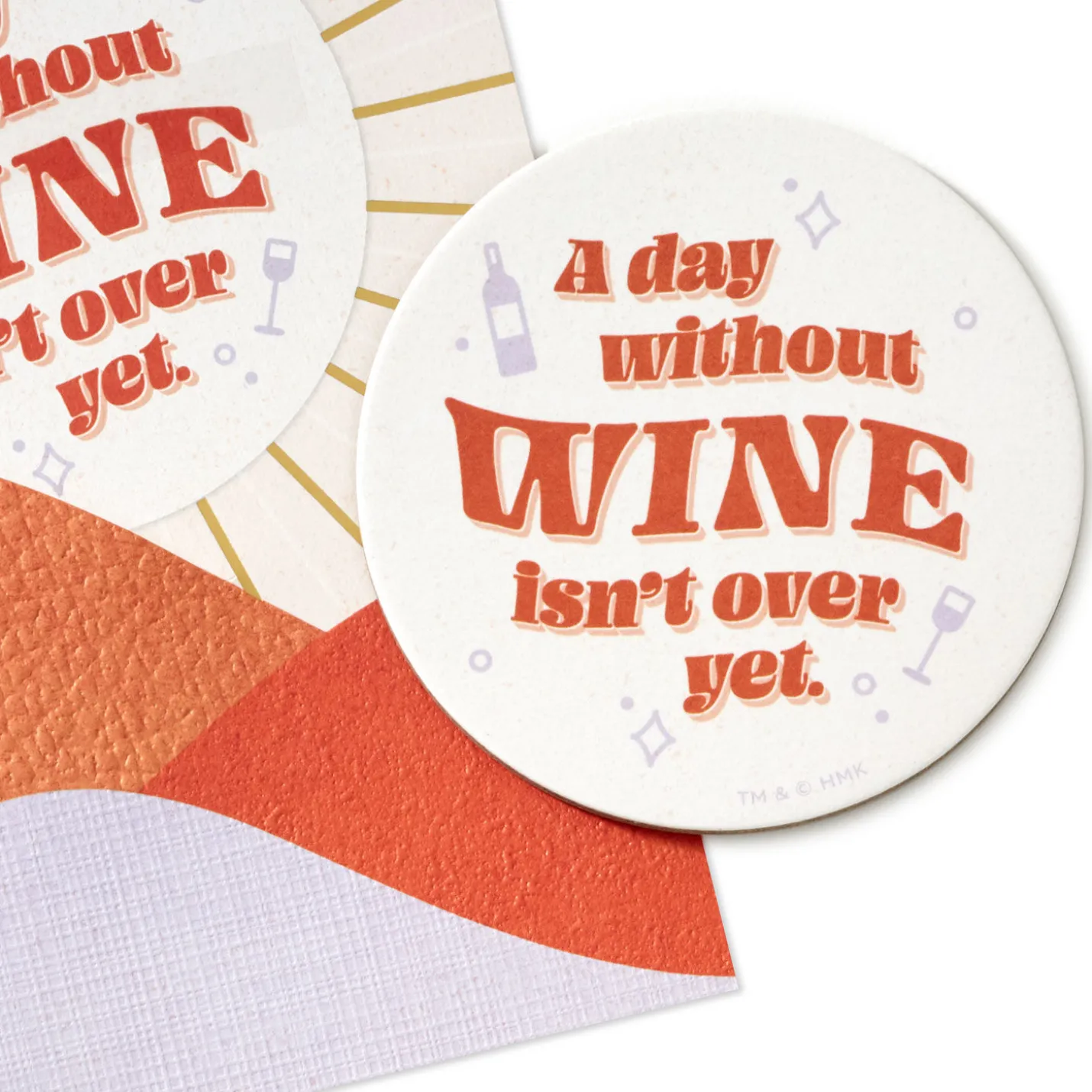 A Day Without Wine Funny Birthday Card With Coaster