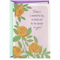 A Wonderful Day to Thank God Religious Birthday Card