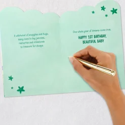 A Year of Dreams Come True First Birthday Card for Granddaughter