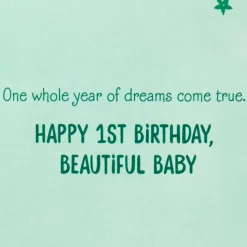 A Year of Dreams Come True First Birthday Card for Granddaughter