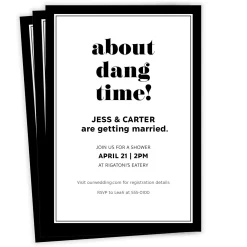 About Dang Time Funny Wedding Shower Invitation