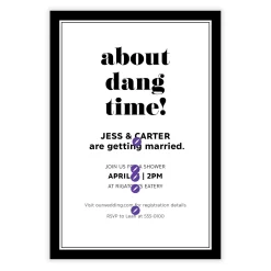 About Dang Time Funny Wedding Shower Invitation