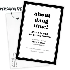 About Dang Time Funny Wedding Shower Invitation