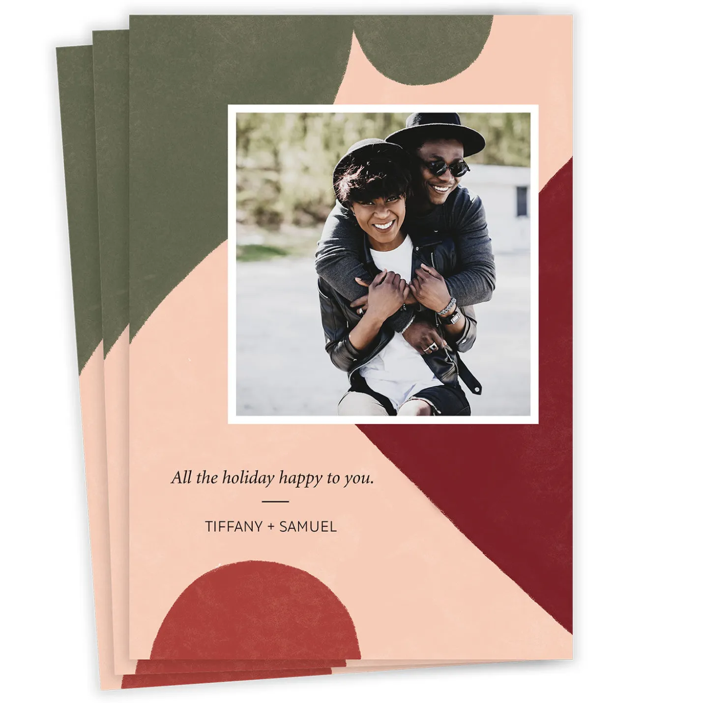 Abstract Design Flat Holiday Photo Card