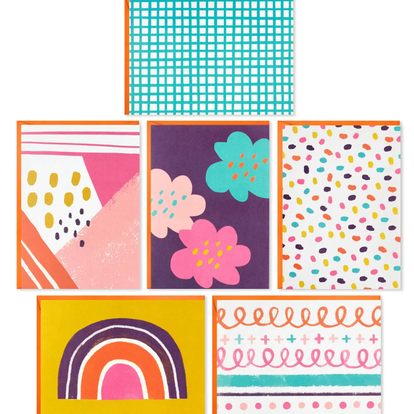 Abstract Doodles and Dots Boxed Blank Note Cards, Pack of 48