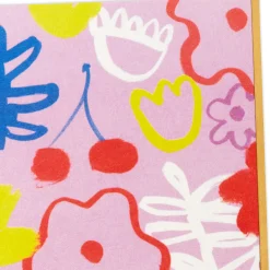 Abstract Floral on Pink Blank Note Cards, Pack of 5