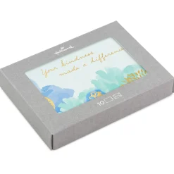 Abstract Flowers on Blue Boxed Blank Thank-You Notes, Pack of 10