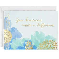 Abstract Flowers on Blue Boxed Blank Thank-You Notes, Pack of 10
