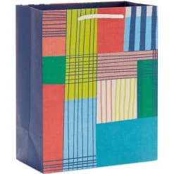 9.6" Abstract Plaid Medium Gift Bag