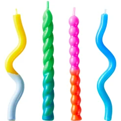 Abstract Shaped Birthday Candles, Pack of 4