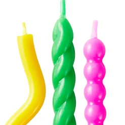 Abstract Shaped Birthday Candles, Pack of 4