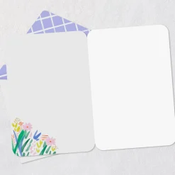 Abstract Watercolor Flowers Blank Card