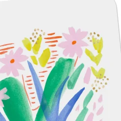 Abstract Watercolor Flowers Blank Card