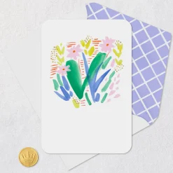 Abstract Watercolor Flowers Blank Card