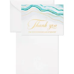 Abstract Waves Boxed Blank Sympathy Thank-You Notes, Pack of 20