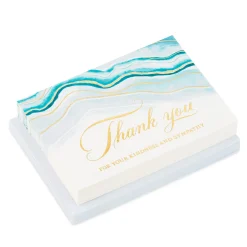 Abstract Waves Boxed Blank Sympathy Thank-You Notes, Pack of 20