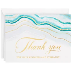Abstract Waves Boxed Blank Sympathy Thank-You Notes, Pack of 20