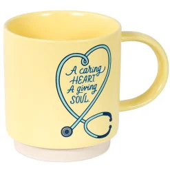 A Caring Heart Yellow Nurse Mug, 16 oz.