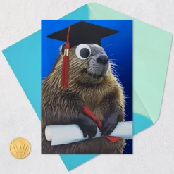 A Dam Good Job Beaver Graduation Card