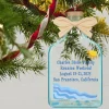 A Day at the Beach Sun & Waves Personalized Ornament, Custom Text