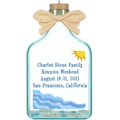 A Day at the Beach Sun & Waves Personalized Ornament, Custom Text