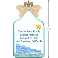 A Day at the Beach Sun & Waves Personalized Ornament, Custom Text