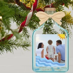 A Day at the Beach Sun & Waves Personalized Ornament, Custom Photo