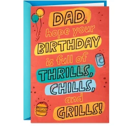 A Day of Thrills, Chills and Grills Pop-Up Birthday Card for Dad