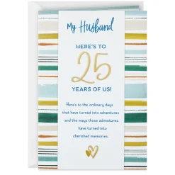Adventures and Memories 25th Anniversary Card for Husband