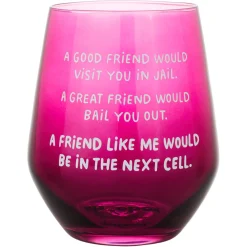 A Friend Like Me Funny Stemless Wine Glass, 15.5 oz.
