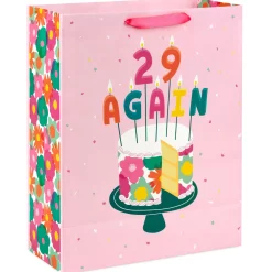15.5" 29 Again Cake and Candles Extra-Large Birthday Gift Bag