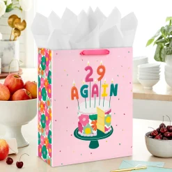 15.5" 29 Again Cake and Candles Extra-Large Birthday Gift Bag