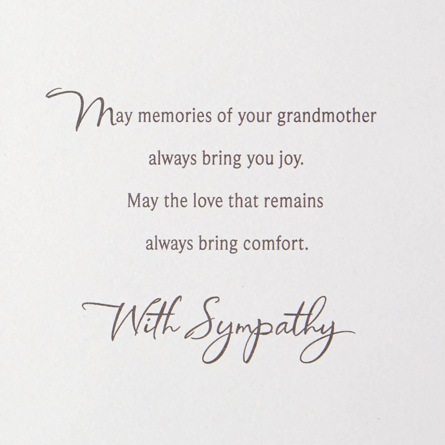 A Grandmother's Love Never Leaves Sympathy Card