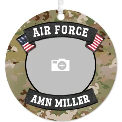 Air Force Metal Personalized Ornament, Custom Photo and Text