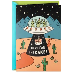 Aliens Here for the Cake Musical Pop-Up Birthday Card for Kids