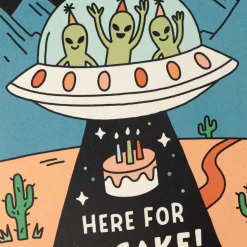 Aliens Here for the Cake Musical Pop-Up Birthday Card for Kids