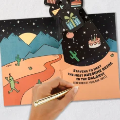Aliens Here for the Cake Musical Pop-Up Birthday Card for Kids