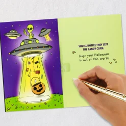 Aliens Left the Candy Corn Funny Halloween Card With Sound